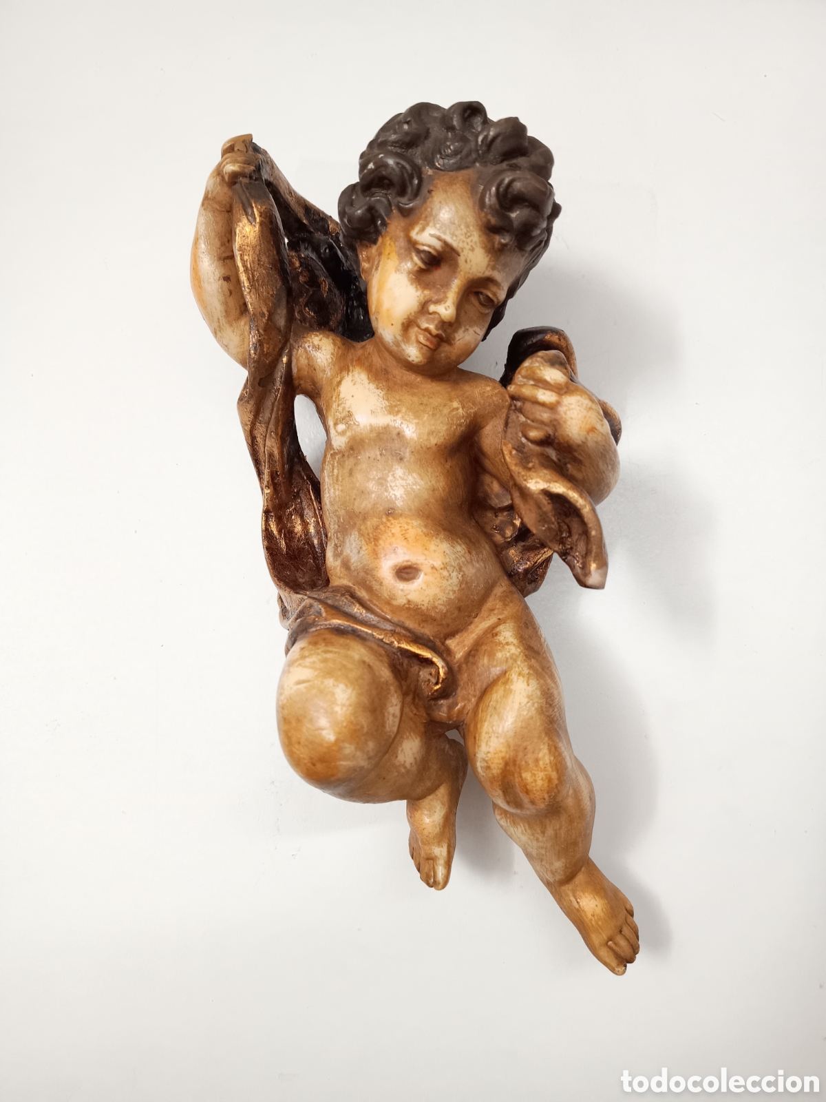 Arte: ANGEL QUERUB&Iacute;N EN RESINA - 27cm
