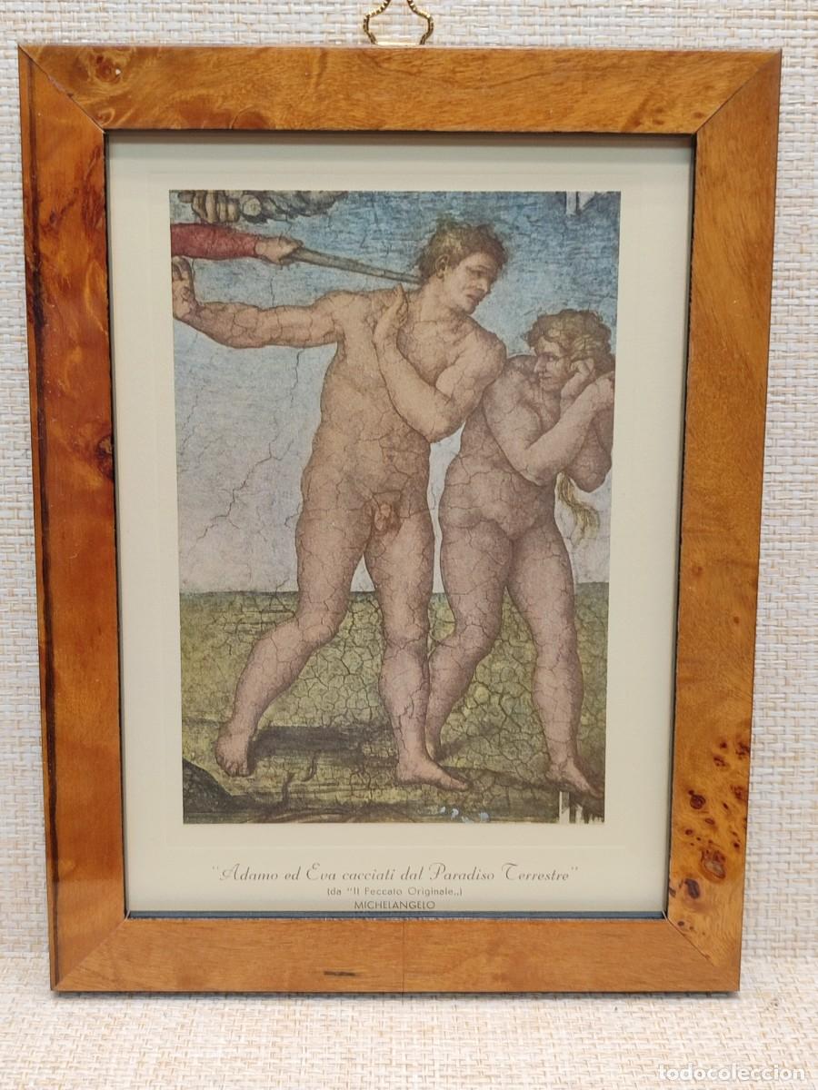 Arte: Adam y Eva. Miguel Angel. Ediciones Roberto Hoesch 1940, Cuadro