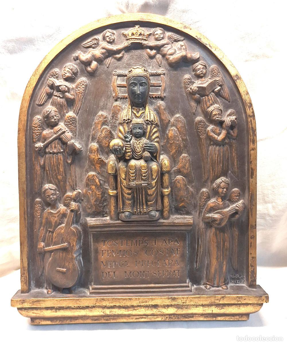 Arte: Virgen de Montserrat Plafon en relieve Terracota policromada de Bellvitge