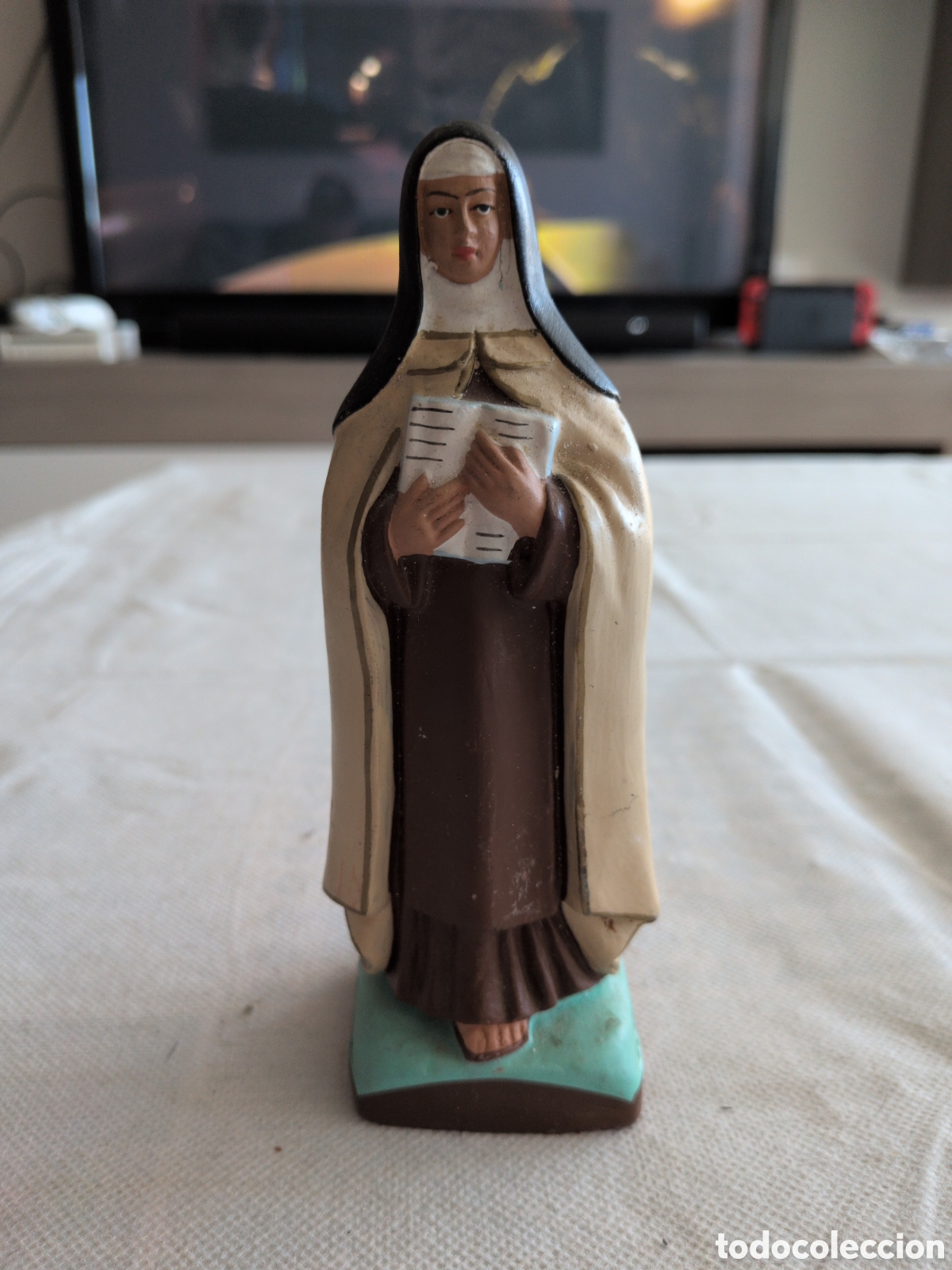 Art: Figura Santa Teresa terracota pintada mano