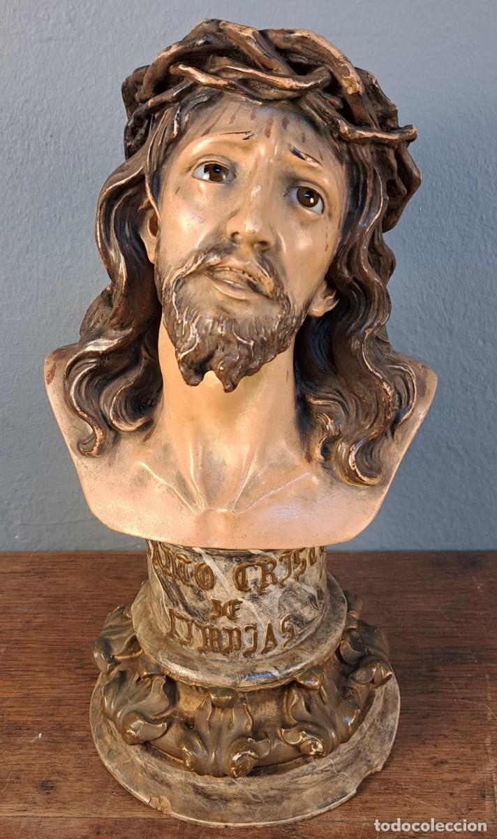 Arte: Santo cristo de limpias, ojos de cristal, 33 cm
