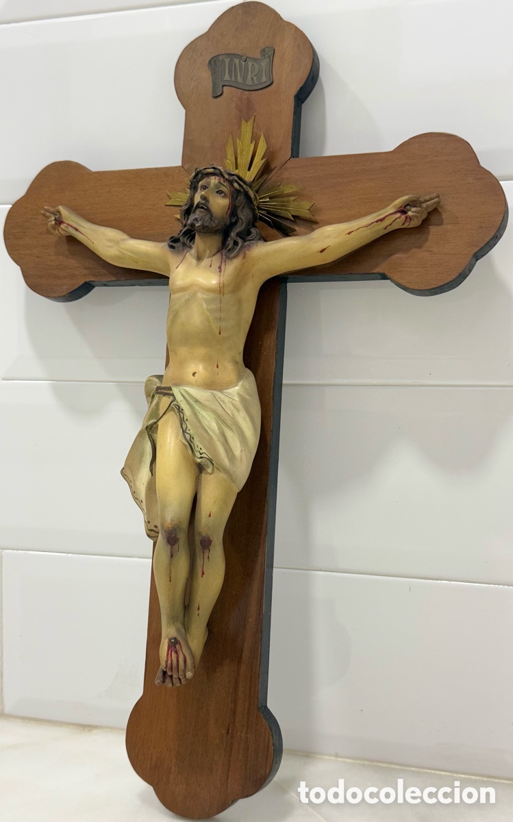 Arte: ANTIGUO CRISTO CRUCIFICADO DE OLOT - Foto 2