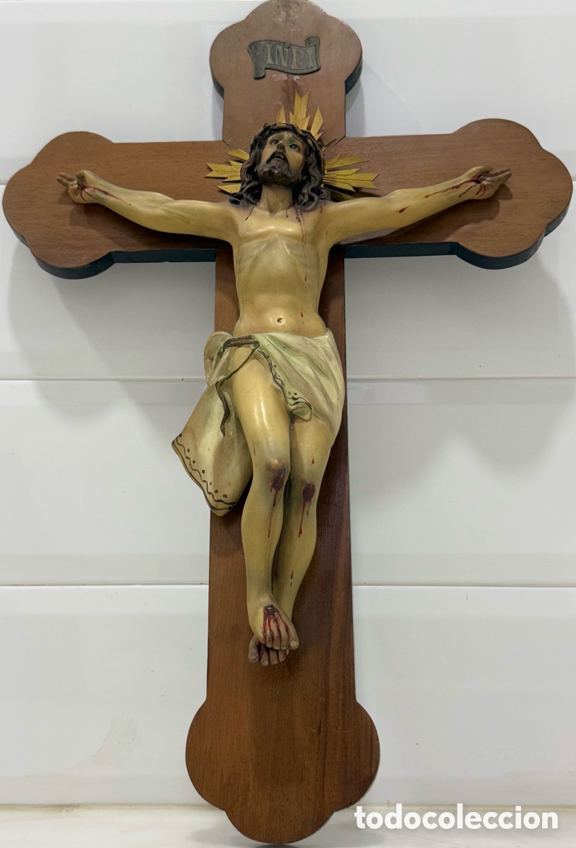 Arte: ANTIGUO CRISTO CRUCIFICADO DE OLOT - Foto 4