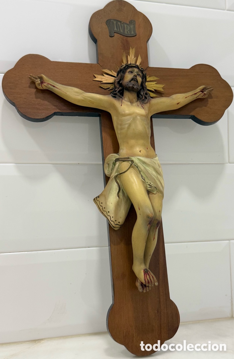 Arte: ANTIGUO CRISTO CRUCIFICADO DE OLOT - Foto 8