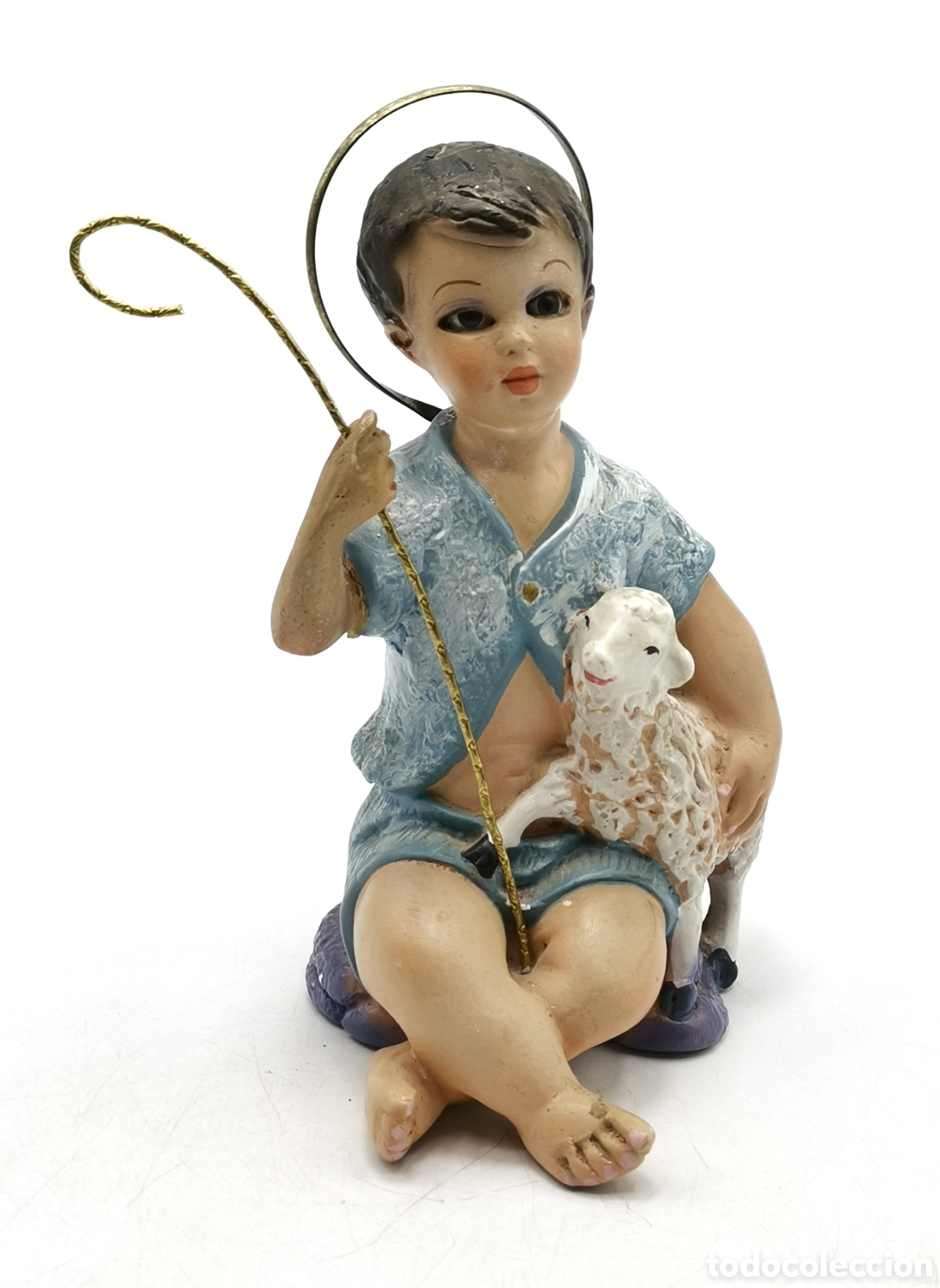 Art: FIGURA RELIGIOSA NI&Ntilde;O JES&Uacute;S COMO BUEN PASTOR, MEDIADOS S.XX