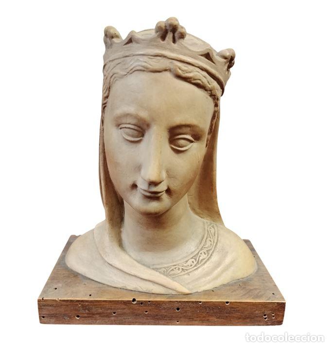 Arte: BUSTO DE LA VIRGEN DE LA MISERICORDIA. SALVADOR MARTORELL. MADERA Y TERRACOTA. ESPA&Ntilde;A. XX.