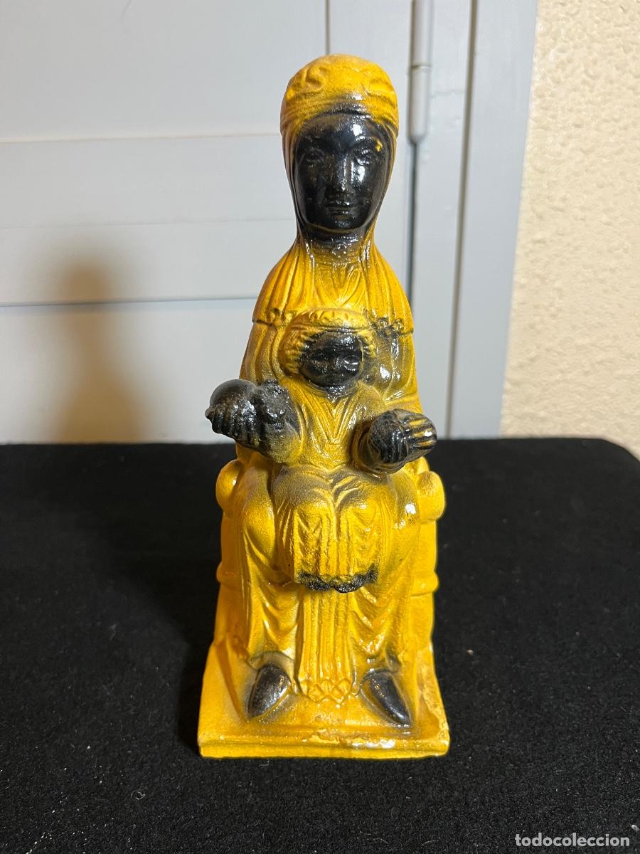 Art: Virgen de Montserrat La Moreneta figura religiosa vintage 22 cm estuco dorado Catalu&ntilde;a