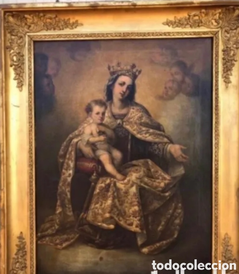 Arte: Espectacular &oacute;leo de la Virgen del Carmen del pintor sevillano Augusto Manuel de Quesada. S . XIX
