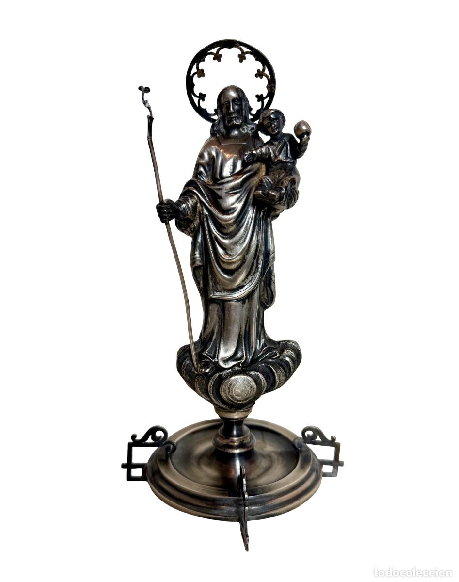 Arte: San Jos&eacute; en plata, punz&oacute;n Rovira, siglo XIX