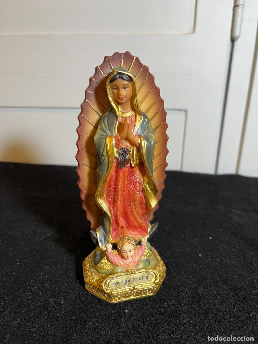 Arte: Virgen de Guadalupe Resina Policromada Estamper&iacute;a San Jos&eacute; Barcelona Religiosa figura