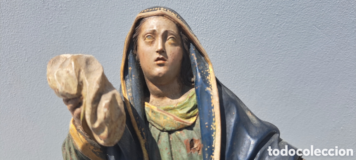 Arte: VIRGEN DOLOROSA TALLA DE MADERA SVXIII SXIX
