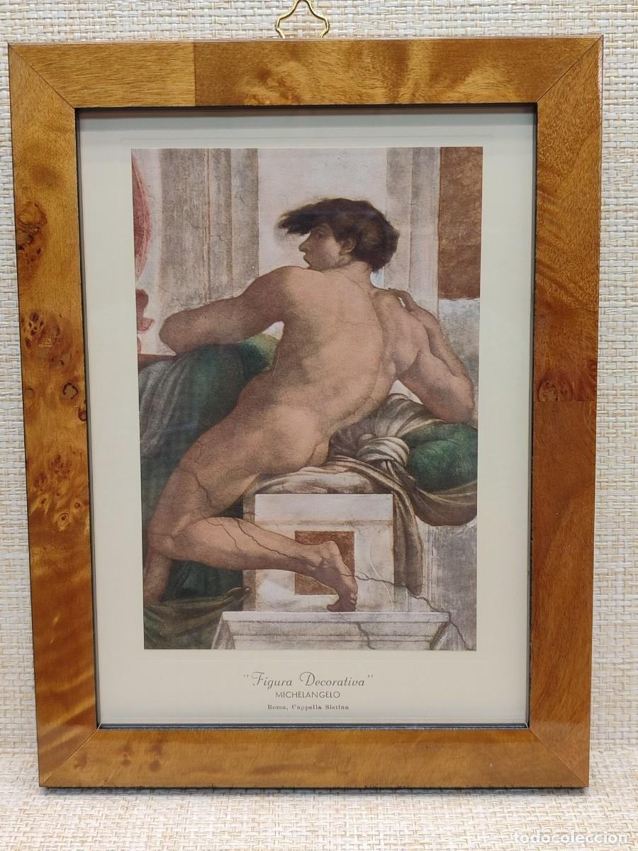 Arte: Figura decorativa de Miguel Angel. Capilla Sixtina. Ediciones Roberto Hoesch 1940, Cuadro