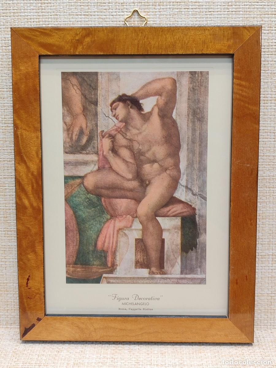 Arte: Figura decorativa de Miguel Angel. Capilla Sixtina. Ediciones Roberto Hoesch 1940, Cuadro