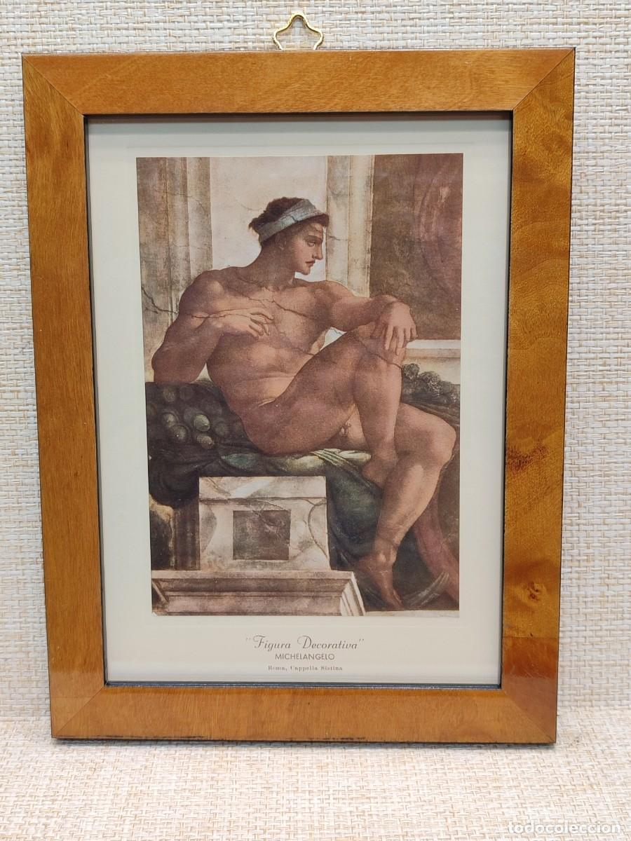 Arte: Figura decorativa de Miguel Angel. Capilla Sixtina. Ediciones Roberto Hoesch 1940, Cuadro