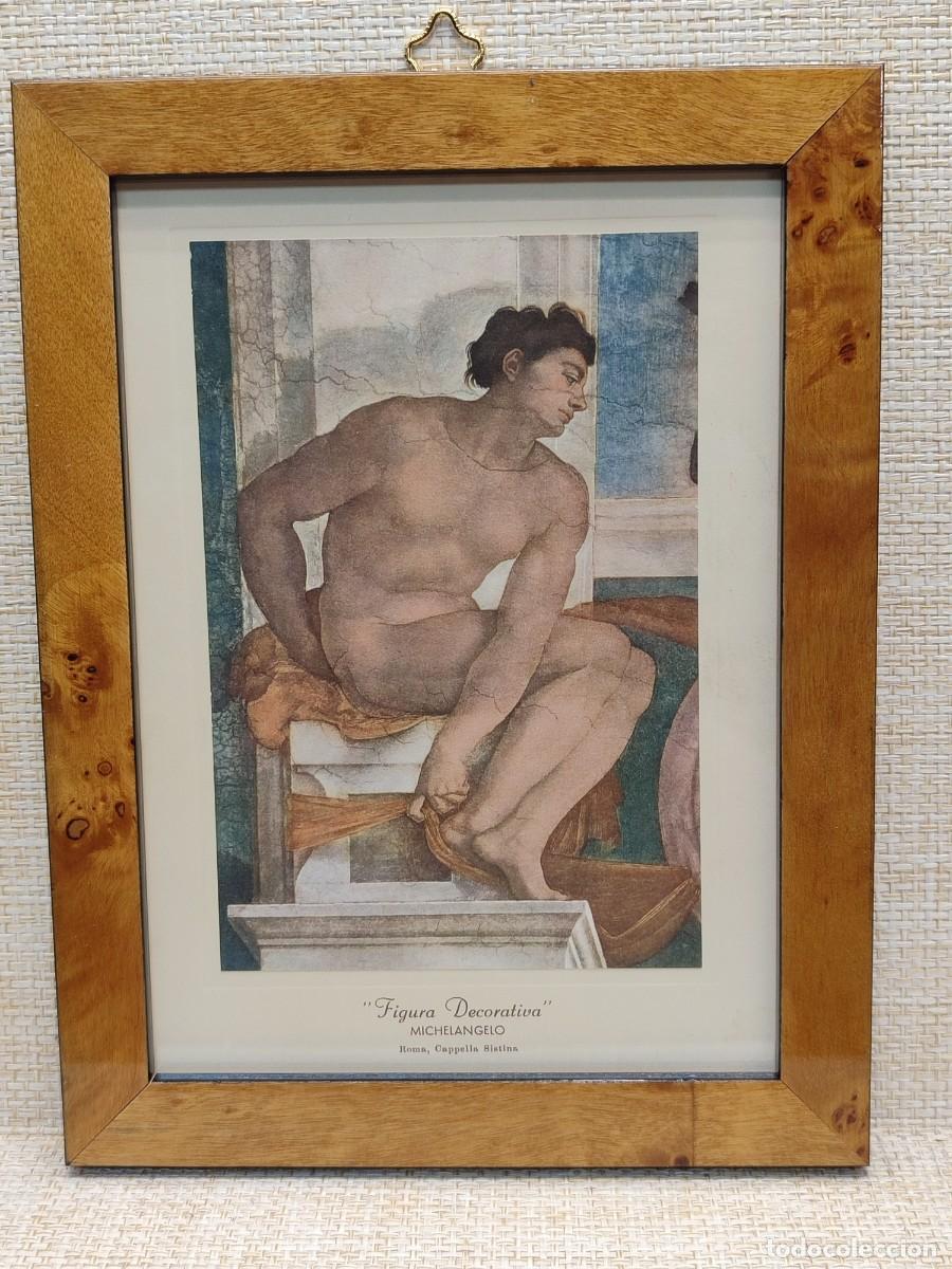 Arte: Figura decorativa de Miguel Angel. Capilla Sixtina. Ediciones Roberto Hoesch 1940, Cuadro