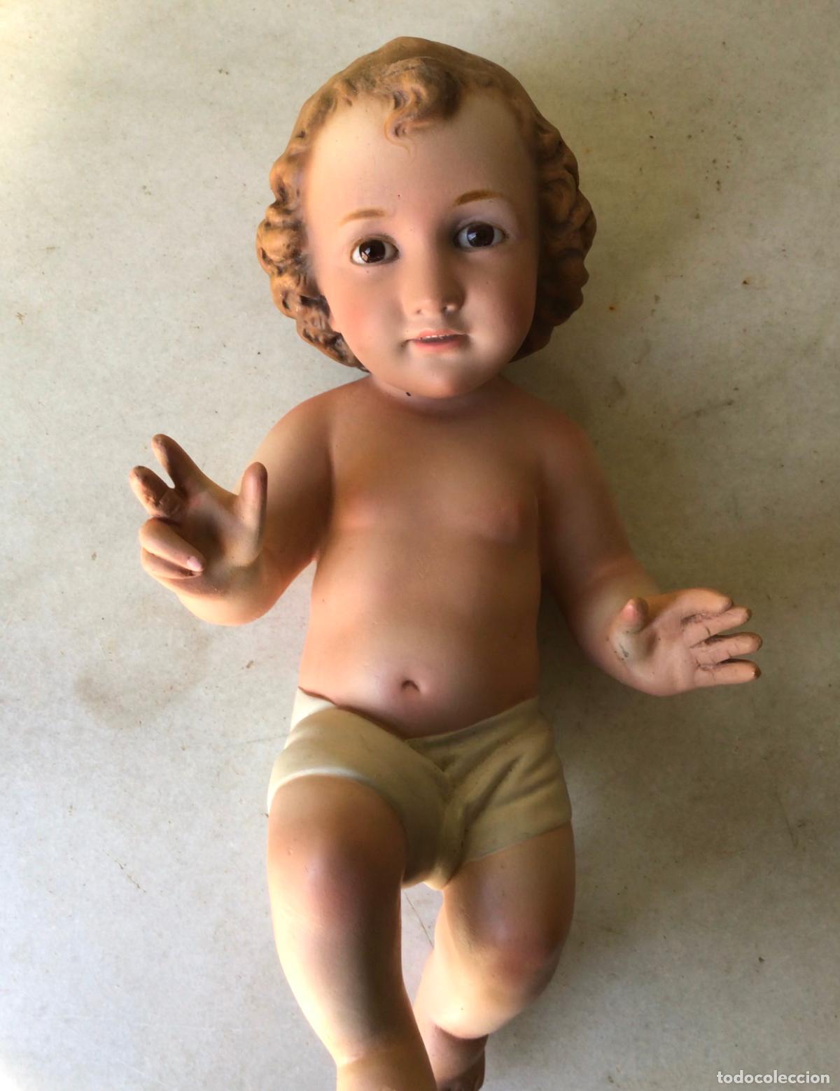 Arte: ANTIGUO Y GRANDE NI&Ntilde;O JESUS ,DE OLOT - OJOS DE VIDRIO - PARA CUNA O NACIMIENTO