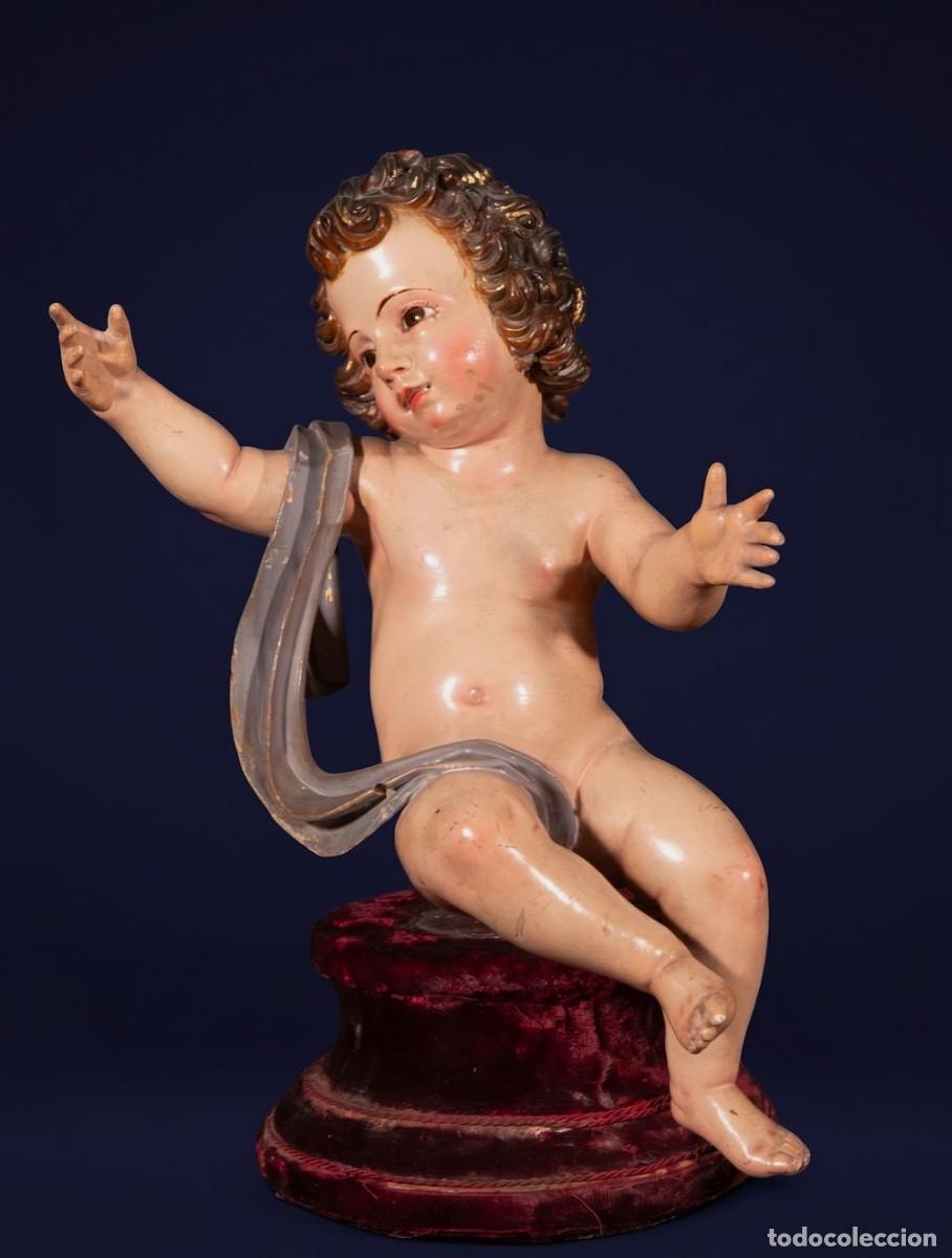 Art: Ni&ntilde;o Jes&uacute;s bendiciente, Escuela espa&ntilde;ola, principios del Siglo XVIII.