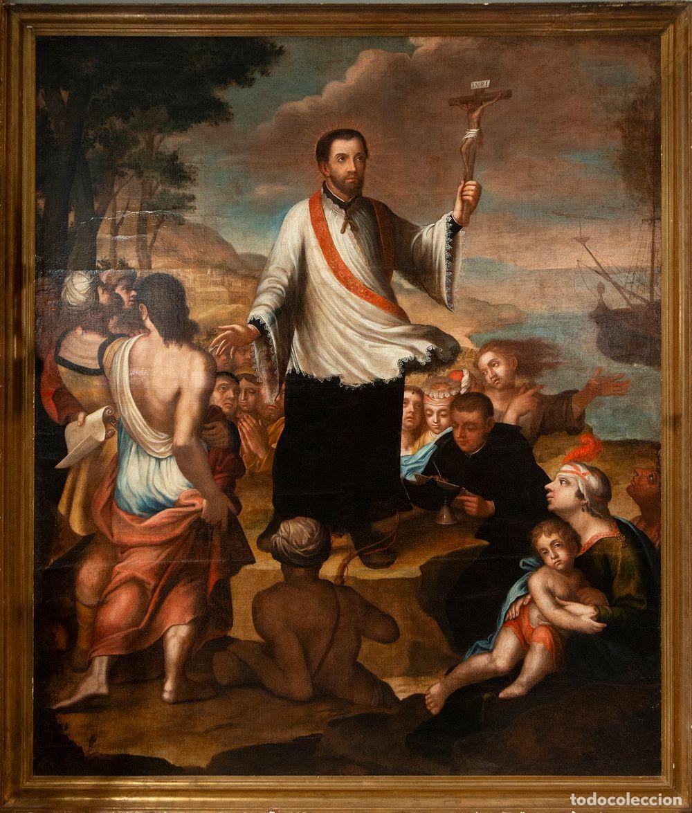 Art: San Francisco Javier evangelizando en Goa, atribuido a J&eacute;r&ocirc;me Sourlay, Escuela francesa colonial.