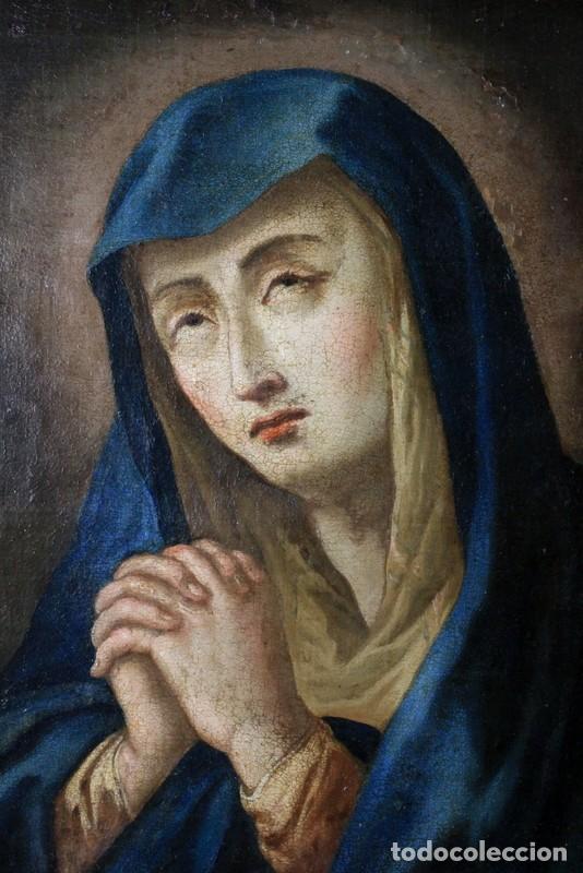 Arte: Antiguo &Oacute;leo sobre Lienzo, Pintura Religiosa, Antiguo &Oacute;leo Religioso, Virgen de los Dolores, Pintura