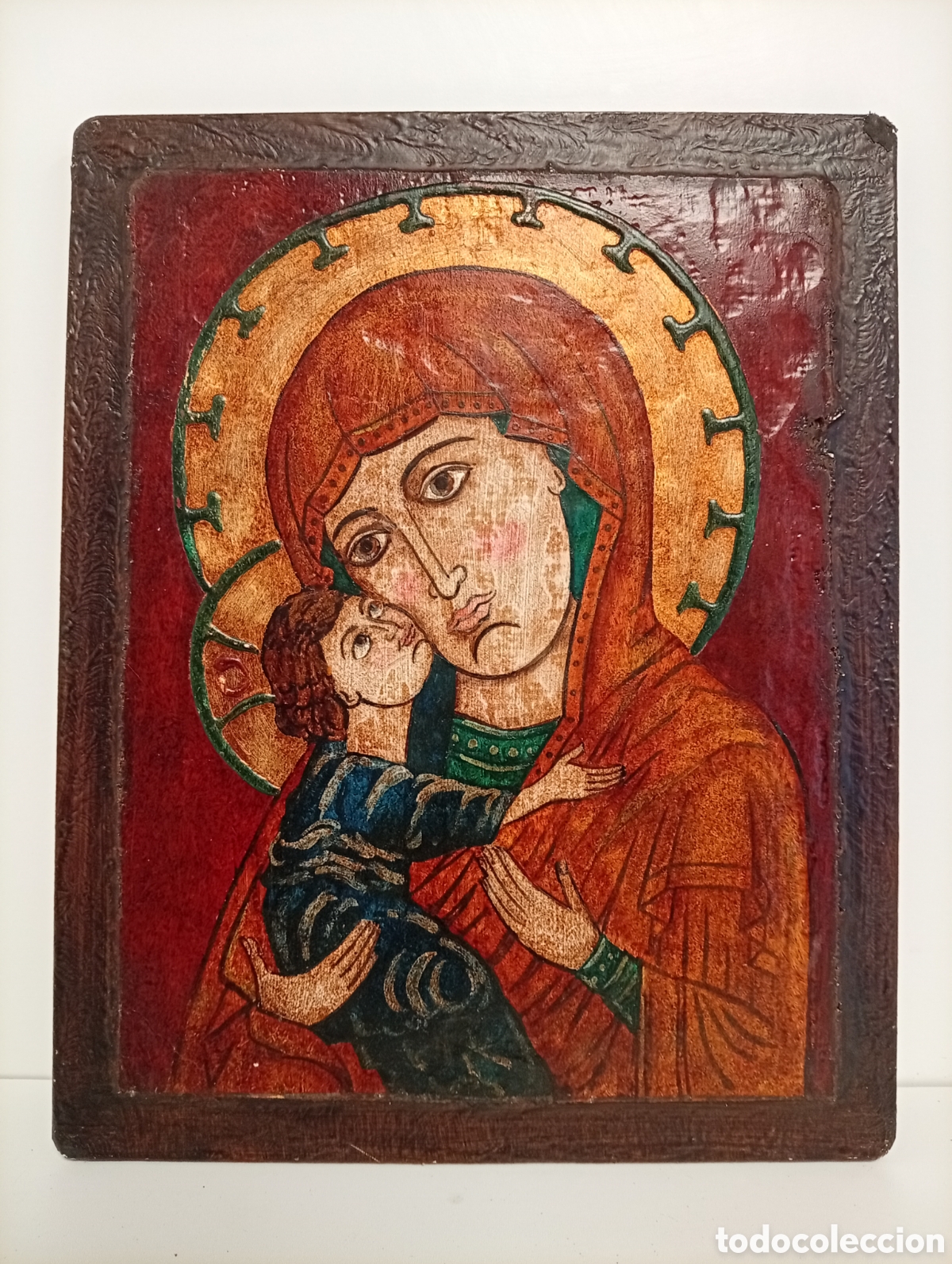 Arte: CUADRO BIZANTINO DE LA VIRGEN DE LA TERNURA