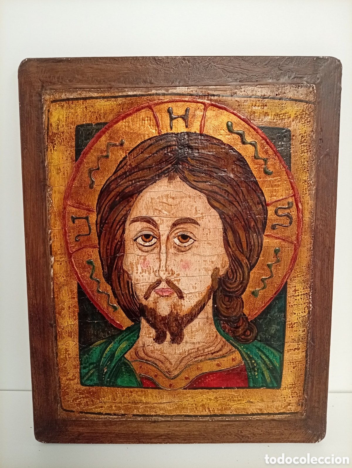 Arte: CUADRO BIZANTINO DE CRISTO PANTOCRATOR MADERA