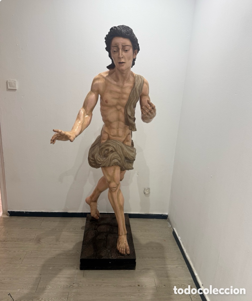 Arte: Manuel Mart&iacute;n Nieto Arc&aacute;ngel Gabriel tama&ntilde;o natural gran escultura madera tallada policromada