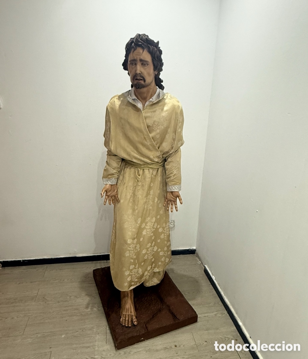 Kunst: Escultura religiosa Cristo tama&ntilde;o natural madera tallada articulada imagen de vestir gran formato