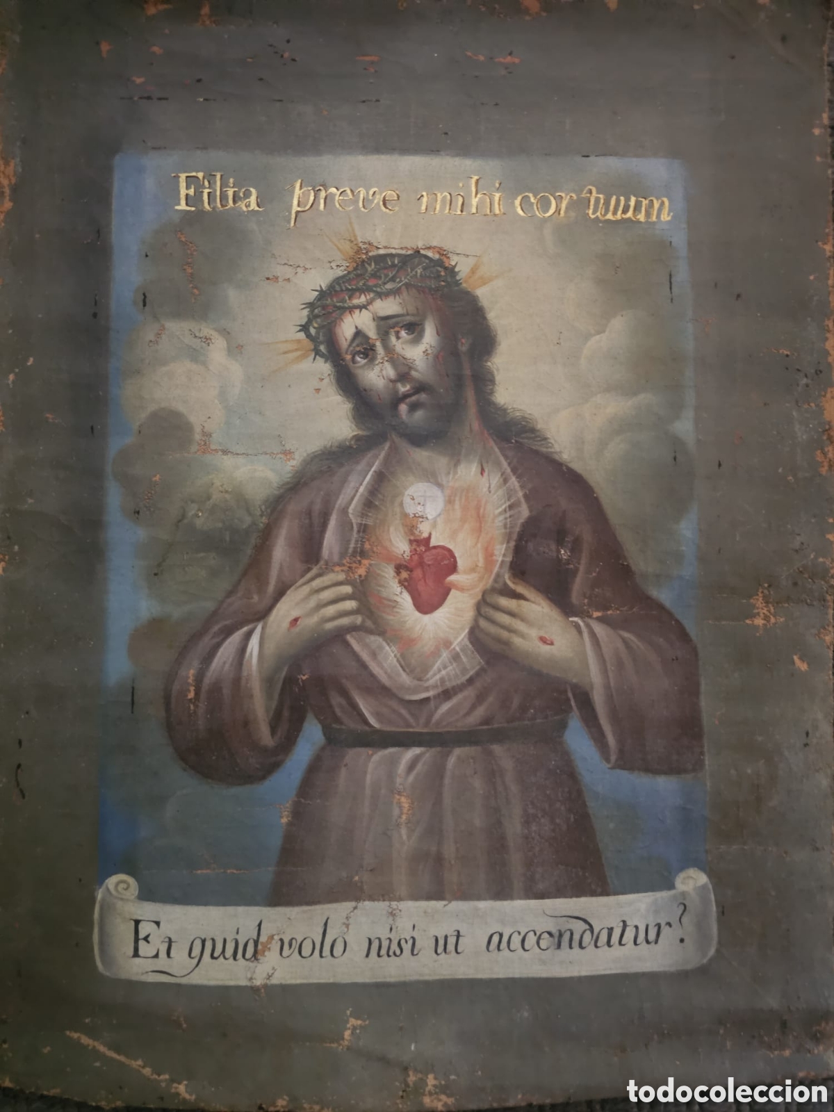 Arte: Pintura Sagrado Coraz&oacute;n SXVIII.