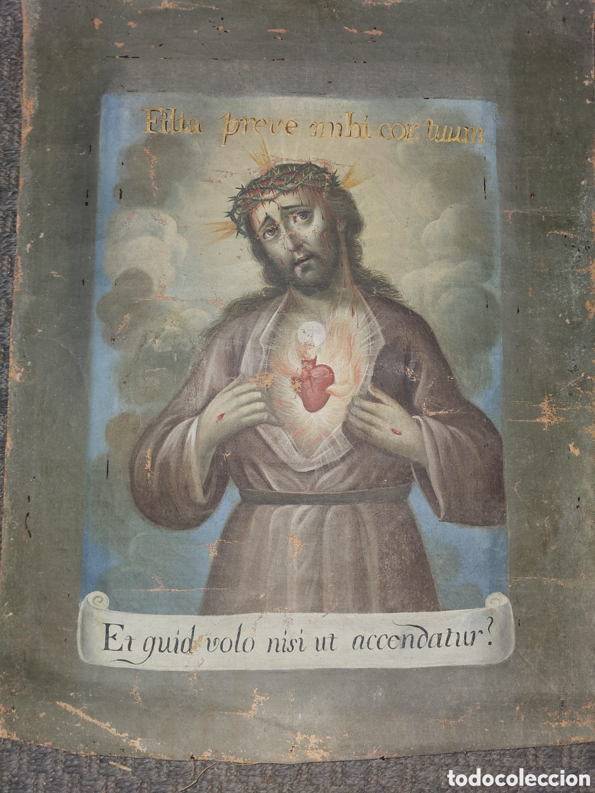 Arte: Pintura Sagrado Coraz&oacute;n SXVIII.