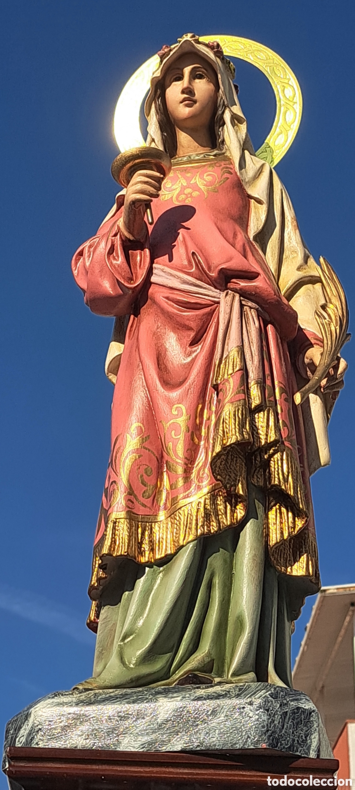 Arte: SANTA LUCIA MARTIR ESTUCO POLICROMADO SXX