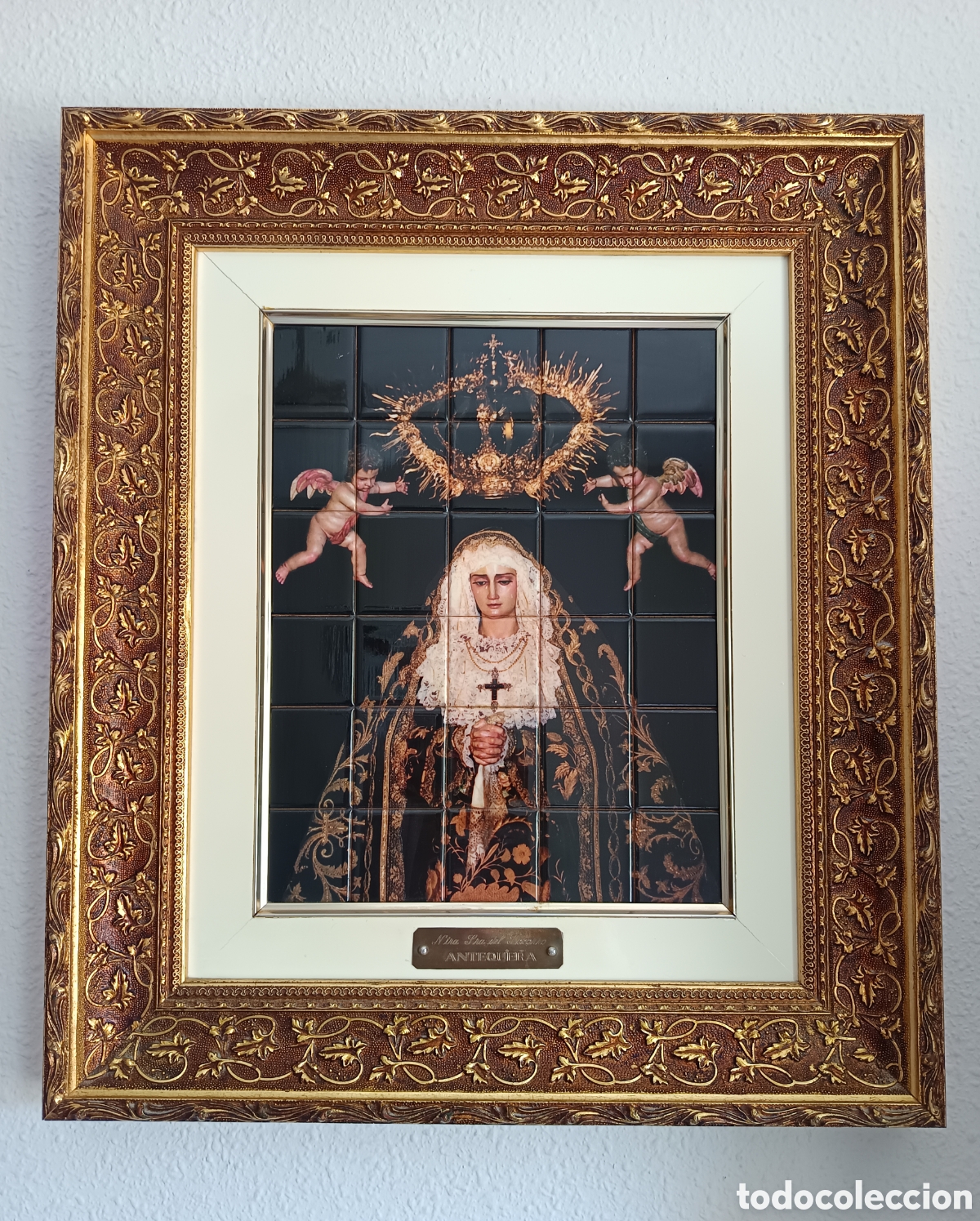 Arte: Magn&iacute;fico Retablo cer&aacute;mico antig&uuml;o de Ntra Sra del Socorro de Antequera