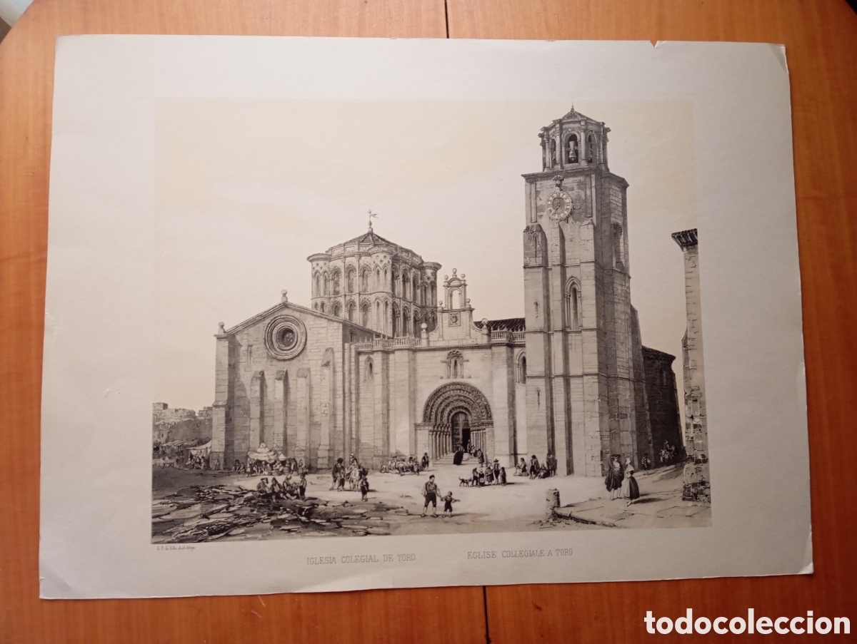 Arte: Litograf&iacute;a Iglesias Colegial de Toro Villa-Amil Dibujo