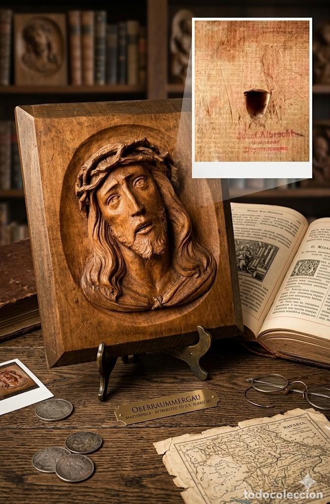 Arte: Talla de Madera &rdquo;Ecce Homo&rdquo; - Josef Albrecht, Oberammergau (18x20 cm)