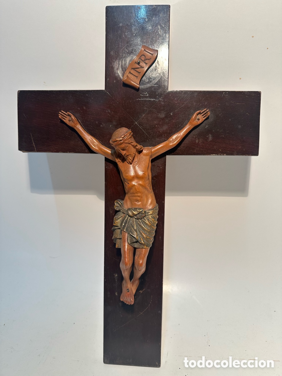 Arte: PRECIOSO CRISTO TALLADO EN MADERA DE BOJ ANTIGUO. MEDIADOS SIGLO XX.