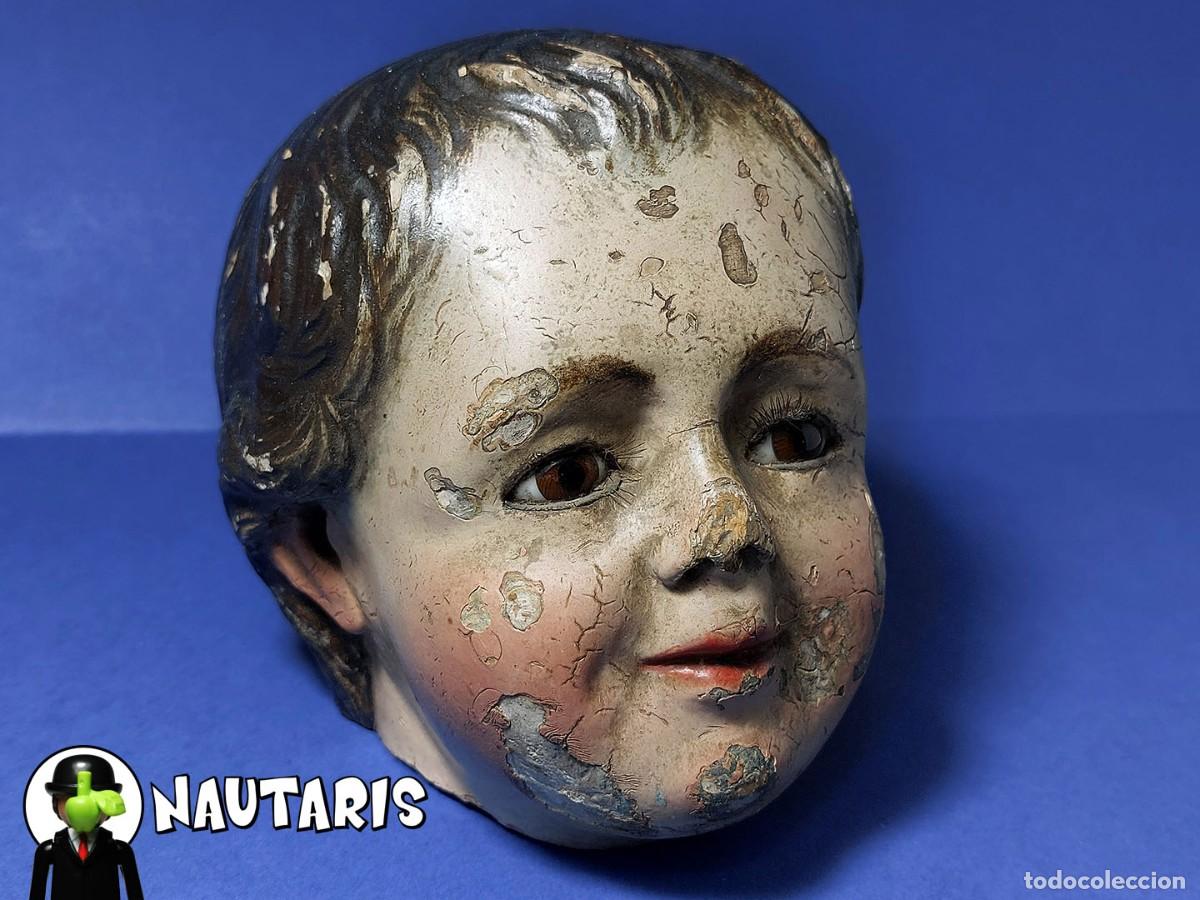 Arte: Cabeza de Ni&ntilde;o Jes&uacute;s talla siglo XVIII