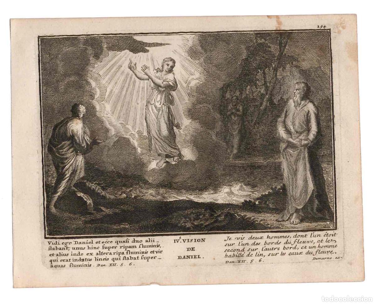Arte: GRABADO RELIGIOSO SANTA BIBLIA. IV VISION DE DANIEL. C.1700
