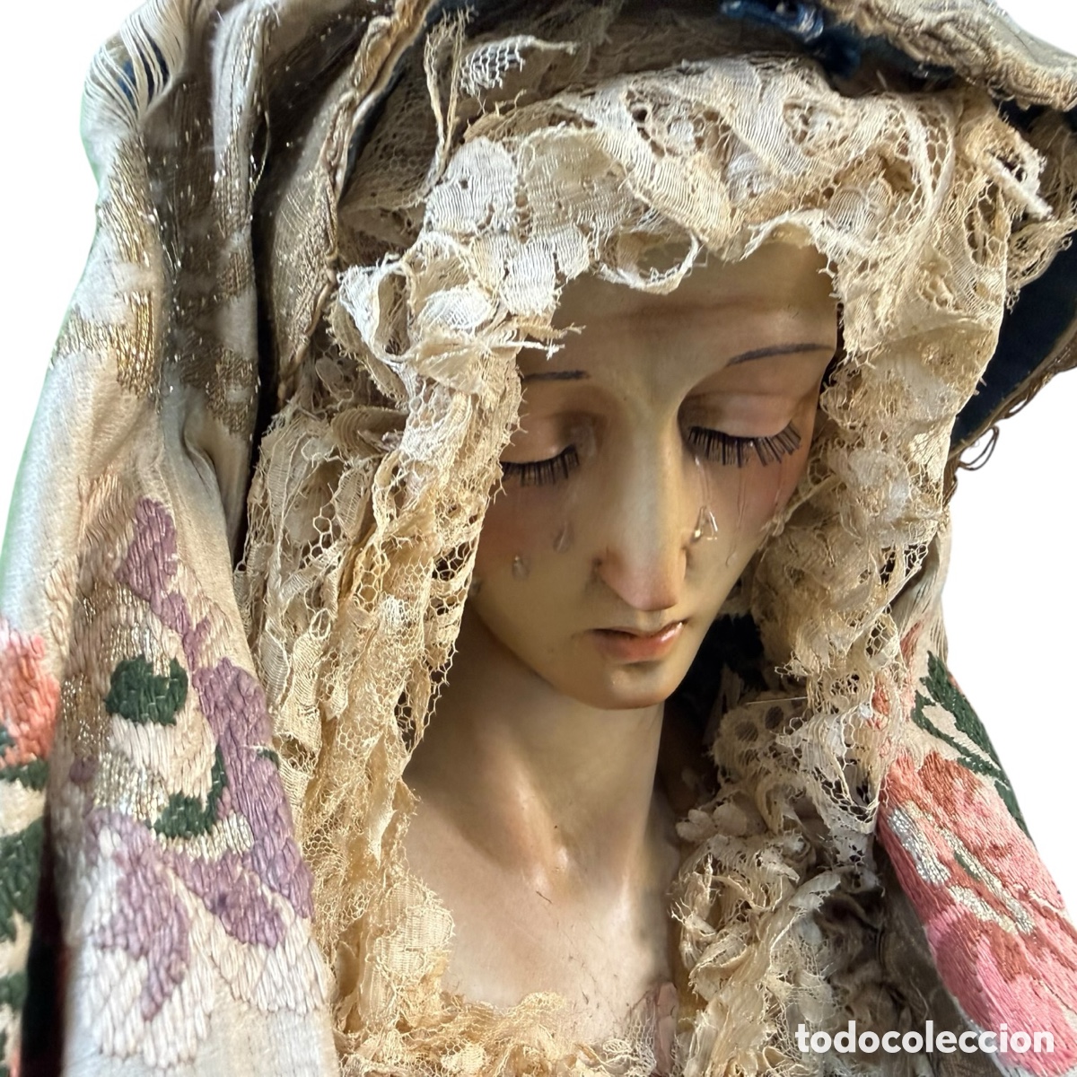 Arte: Virgen de vestir policromada - Foto 5