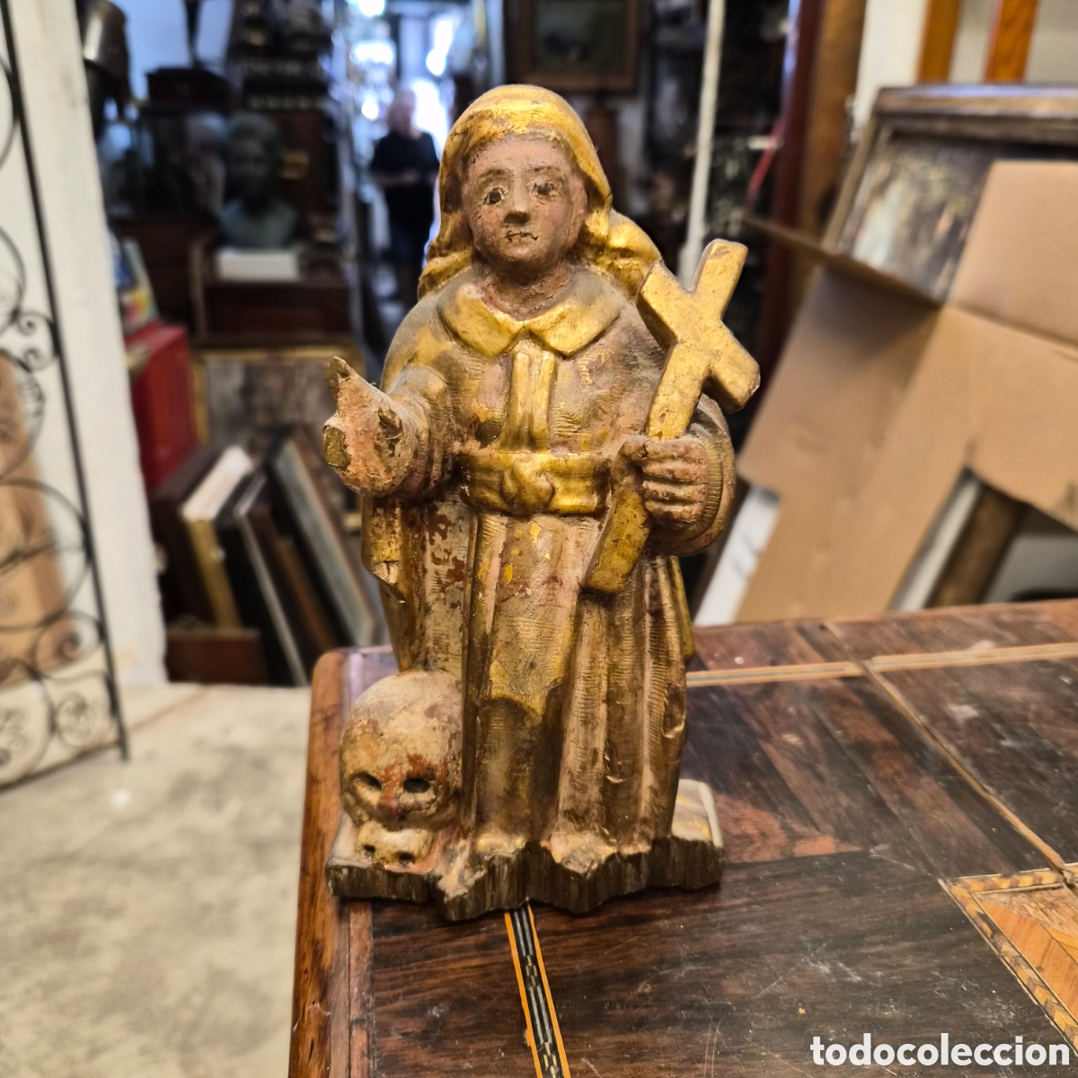 Arte: Antigua talla religiosa en madera policromada Siglo XVII