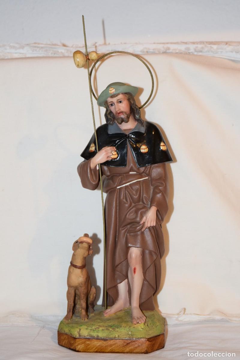 Arte: SAN ROQUE, estuco o similar - DIMOSA, Distribuidora de Imaginer&iacute;a Sacra, OLOT - Mediados 1900 &iexcl;Mira!