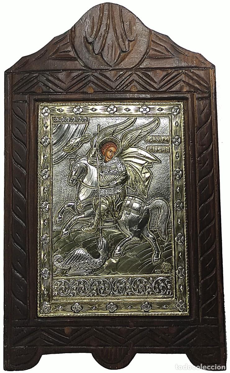 Arte: Icono de plata y oro San JORGE - Foto 1
