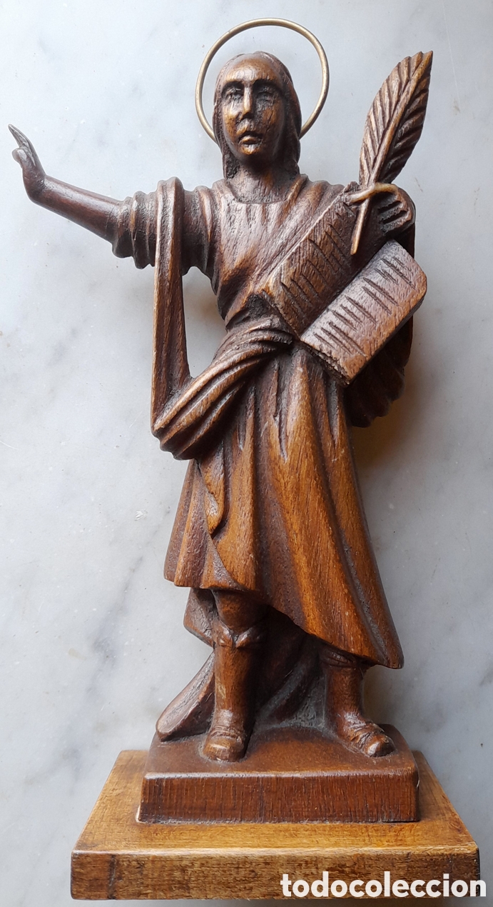 Art: Figura de San Pancracio tallada a mano. A&ntilde;o 1970