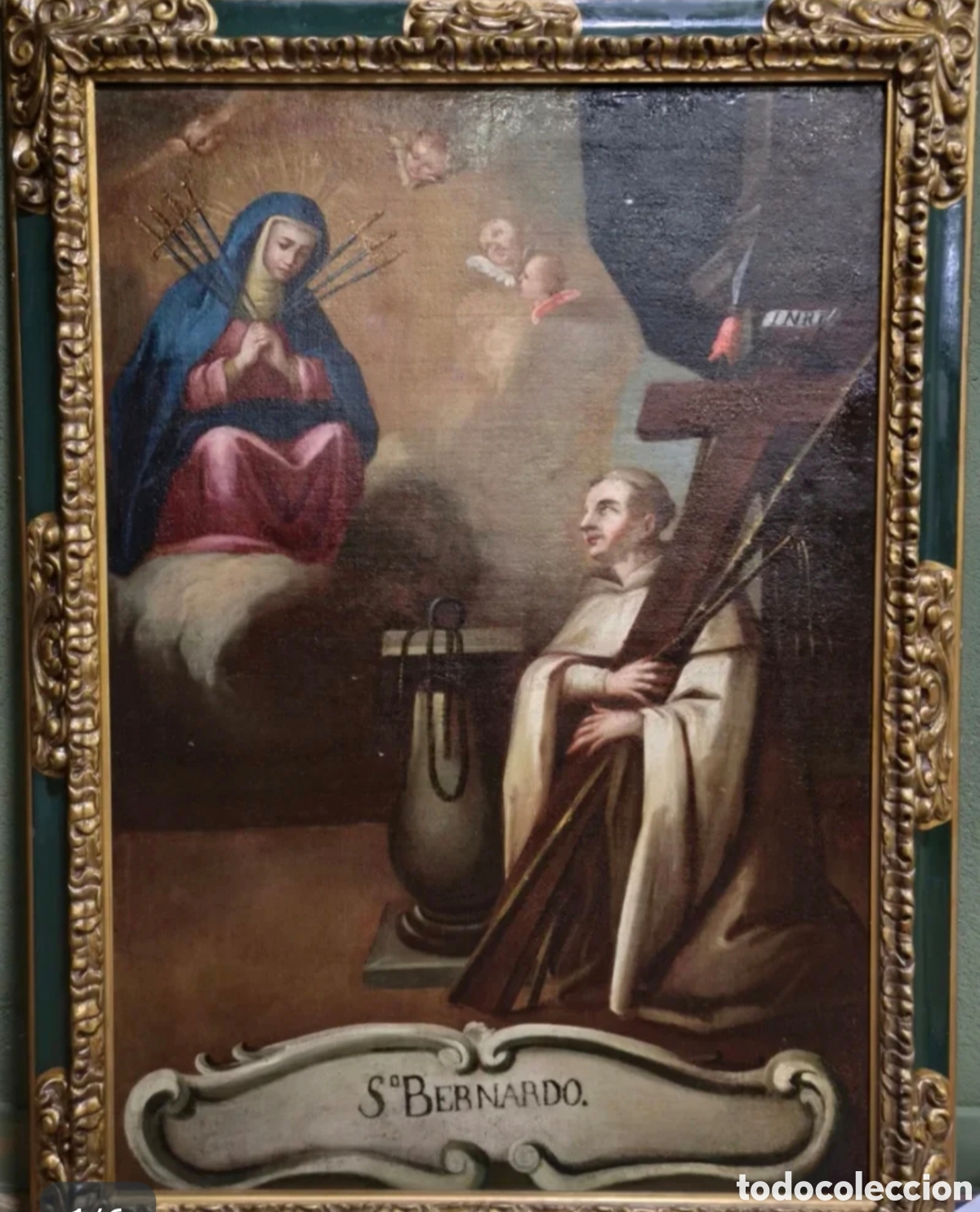 Arte: San bernardo escuela espa&ntilde;ola del siglo XVIII