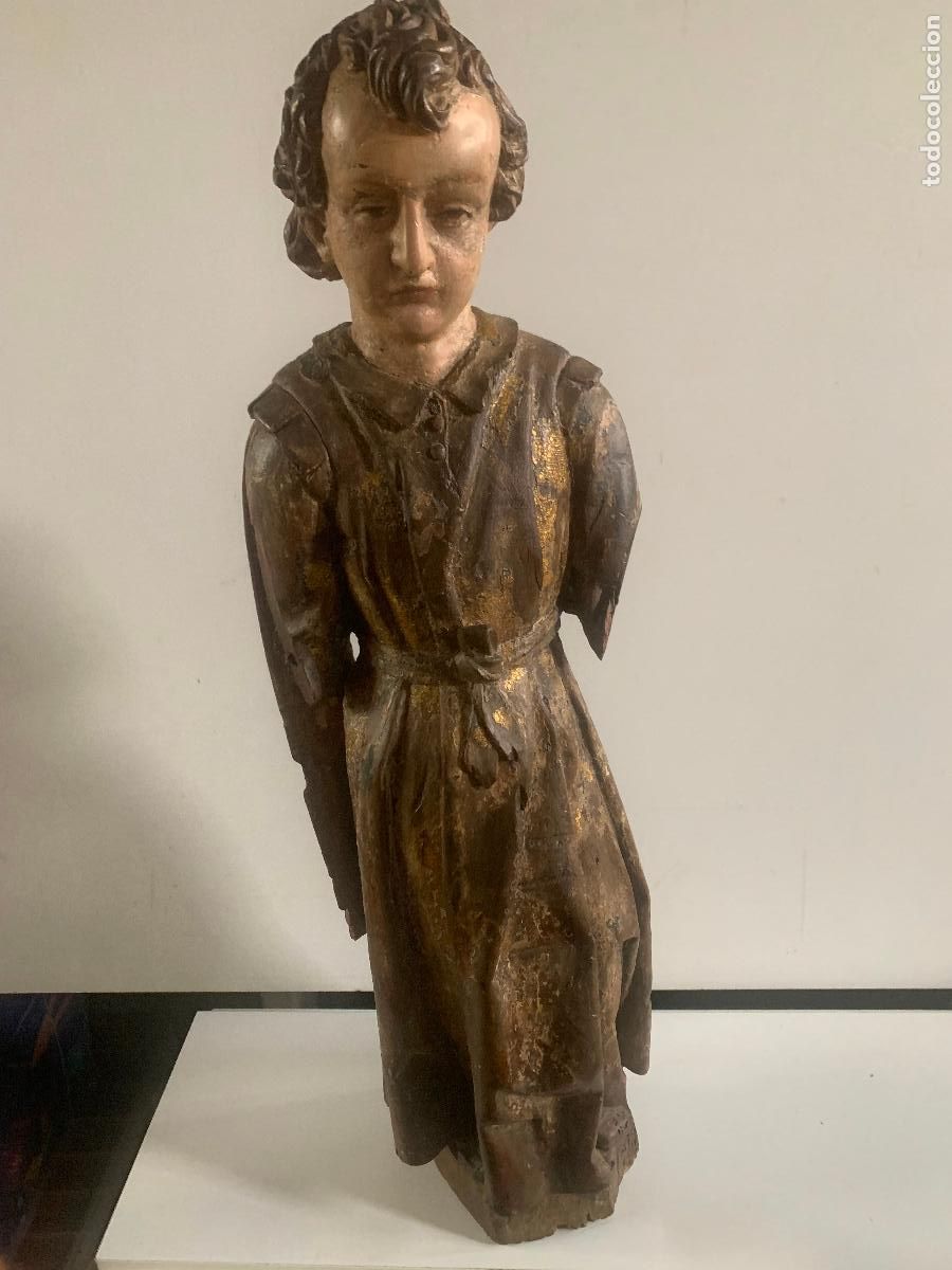 Arte: Talla de madera policromada Ni&ntilde;o Jes&uacute;s siglo XVIII