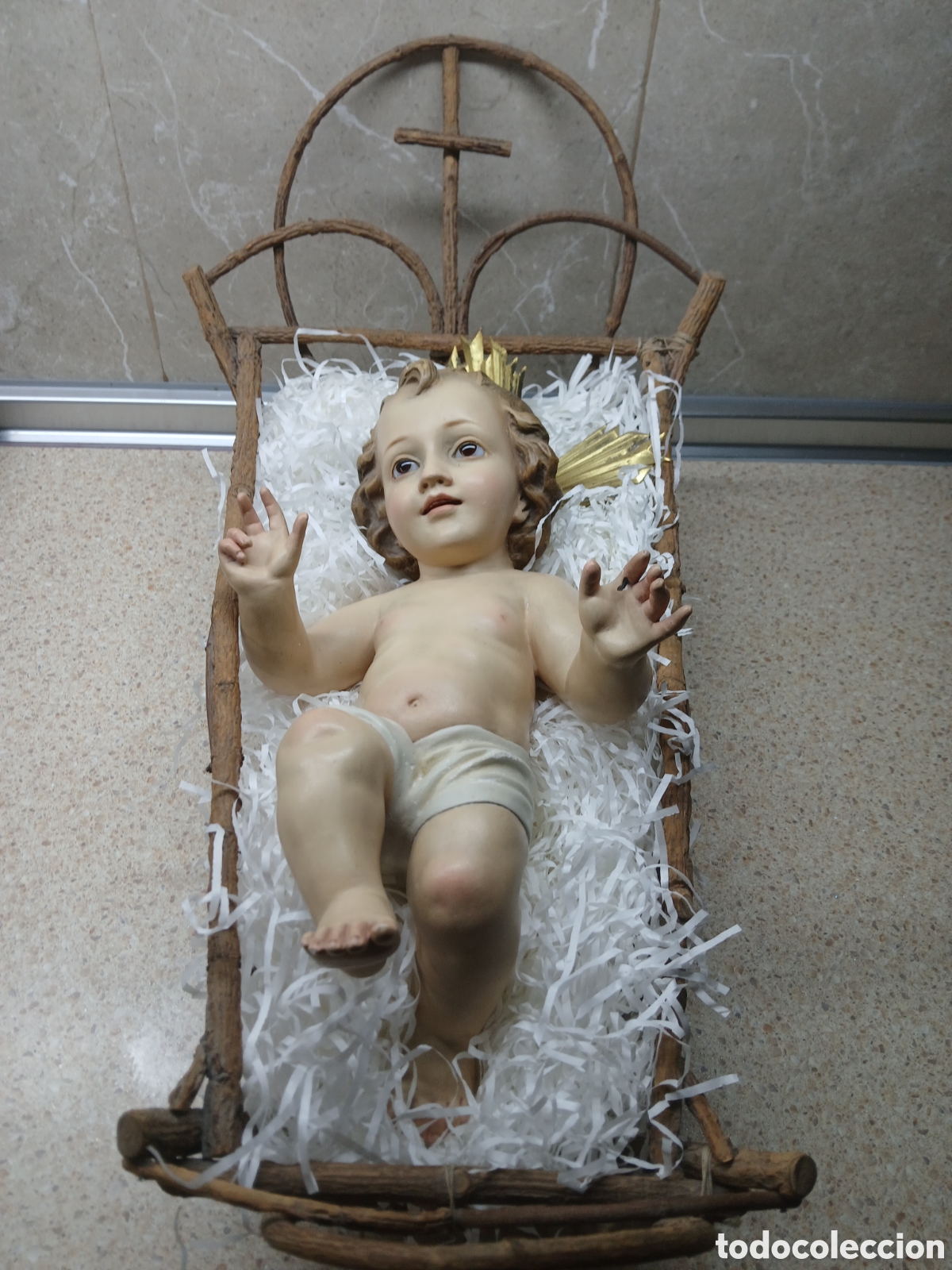 Arte: NI&Ntilde;O JESUS DE OLOT EN CUNA.