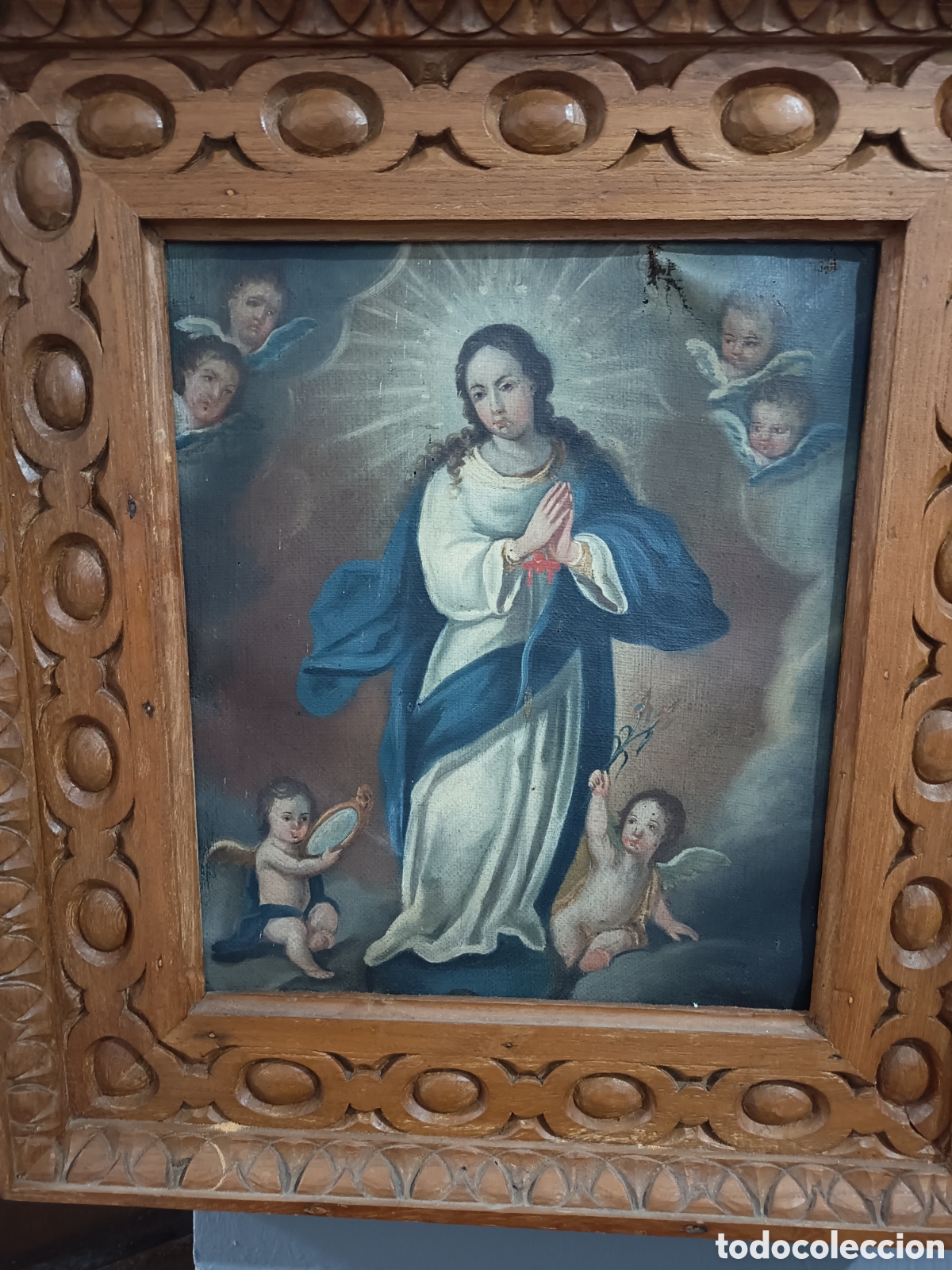 Arte: ANTIGUO CUADRO RELIGIOSO DEL SIGLO XIX