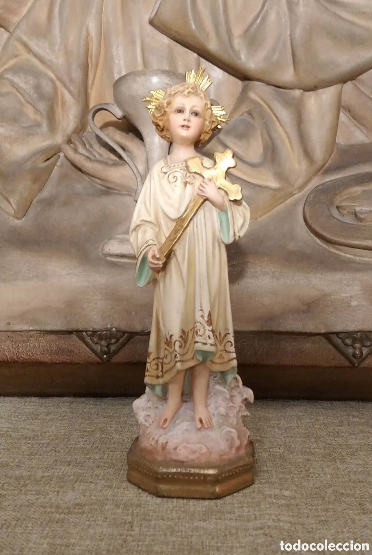 Arte: Ni&ntilde;o Jes&uacute;s de la Pasi&oacute;n, 22cm, decoraci&oacute;n primera, sello Olot