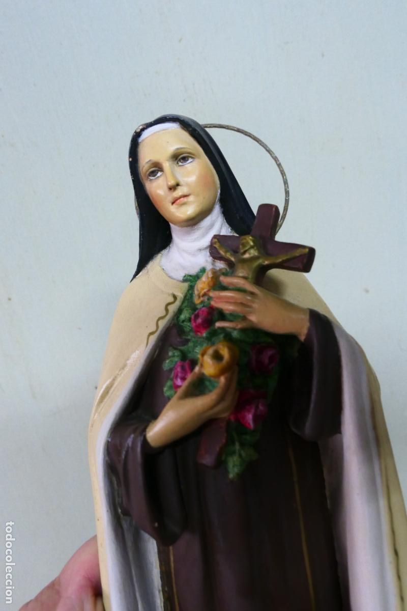 Arte: Imagen, figura religiosa. Santa Rosa de Lima. Estuco