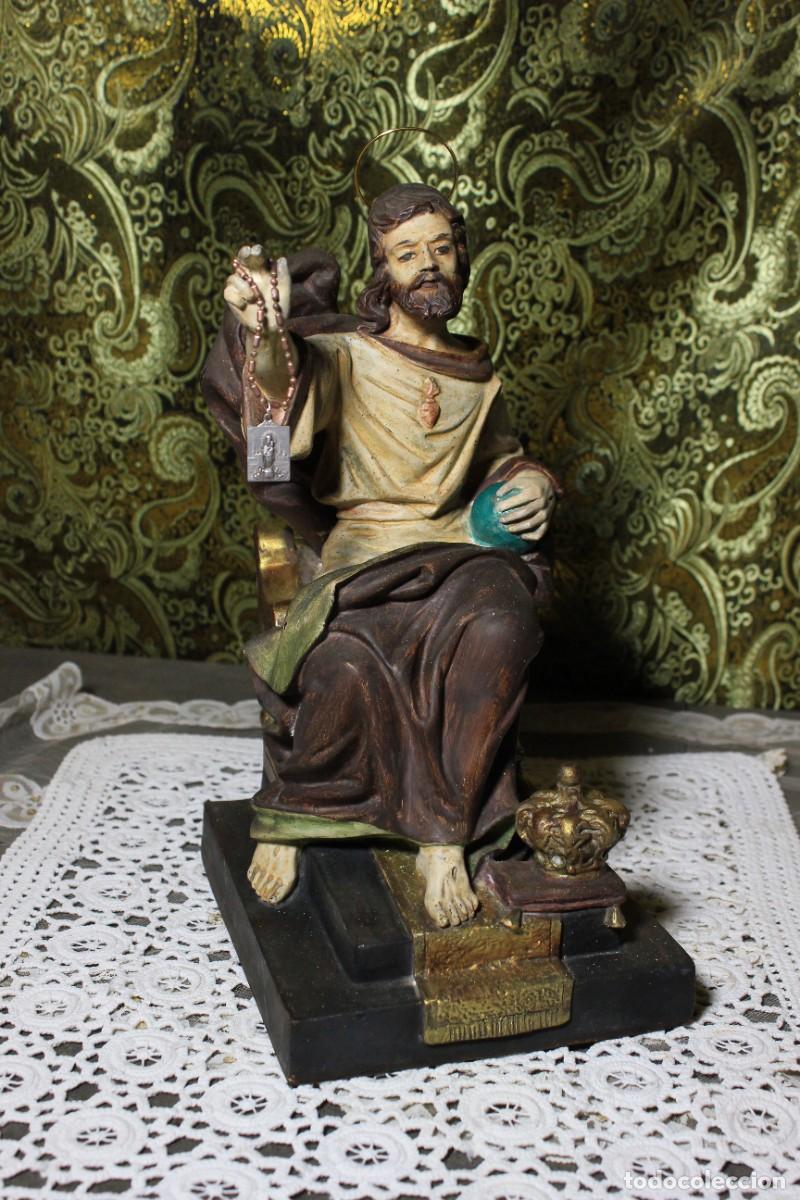 Arte: Jes&uacute;s en Trono, Escultura Jesucristo, Figura Religiosa Antigua