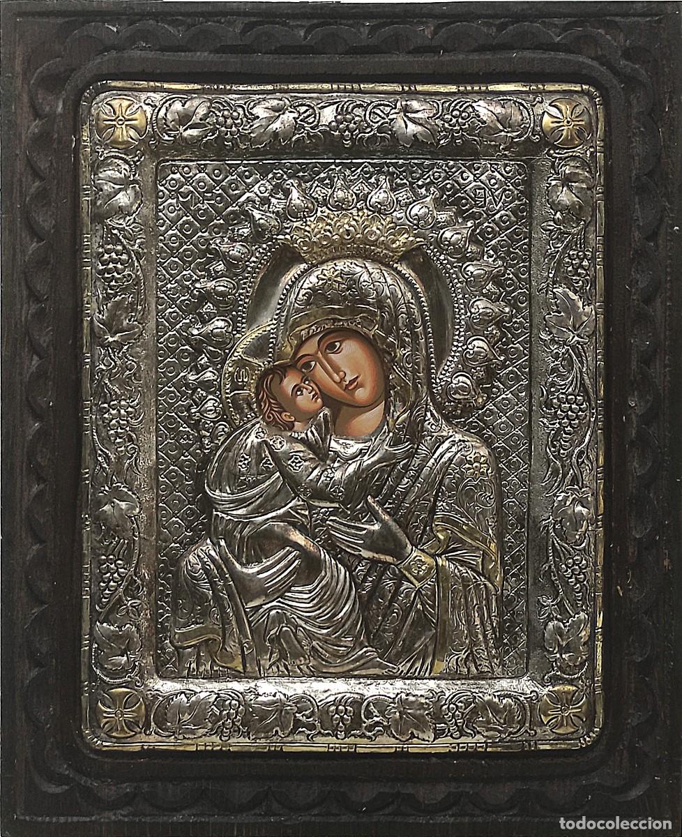 Arte: Icono de plata y oro virgen de la ternura