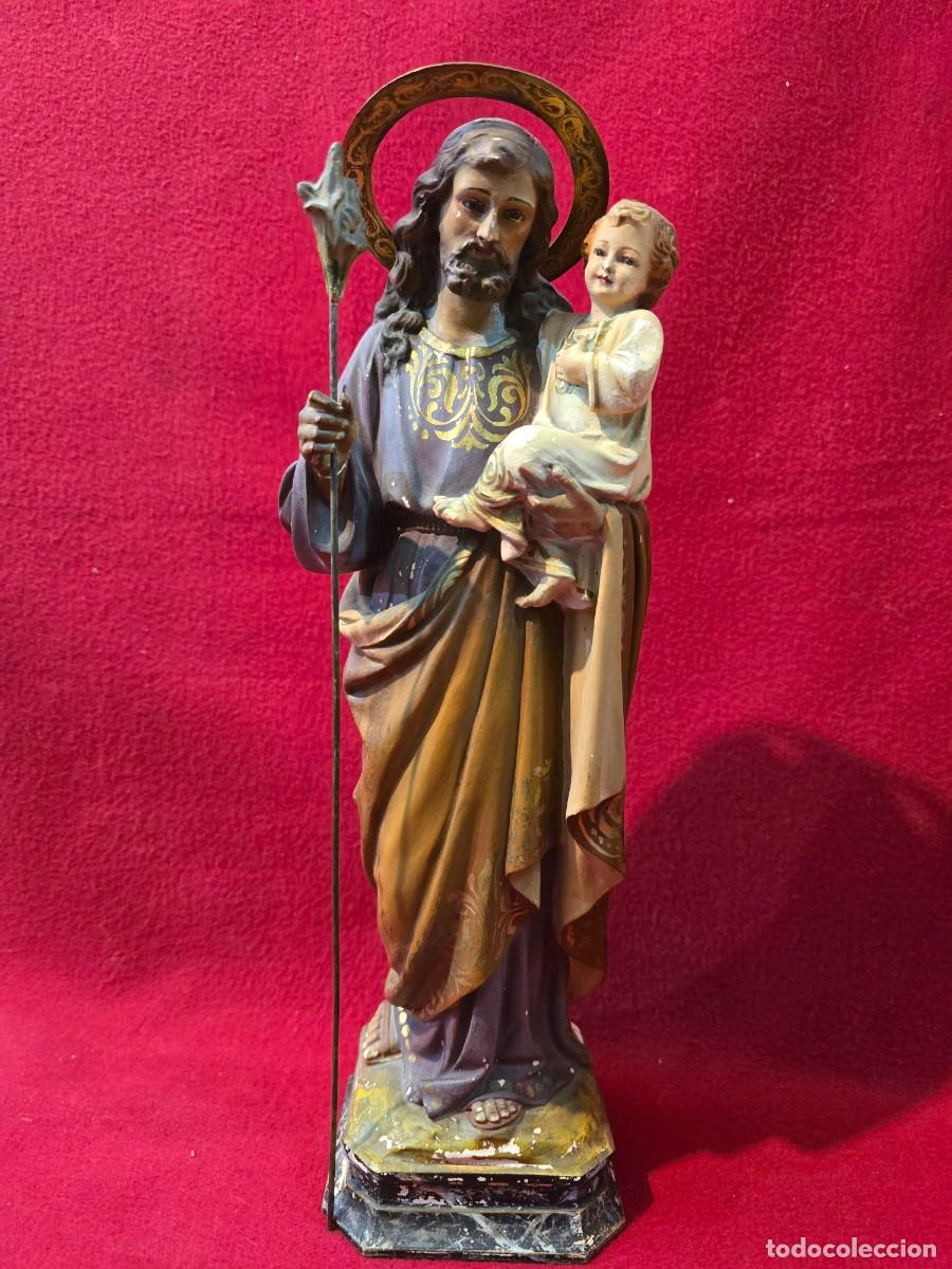 Arte: ESCULTURA RELIGIOSA SAN JOSE CON NI&Ntilde;O JESUS . PARA RESTAURAR.